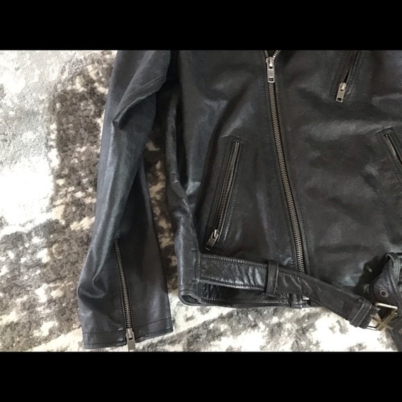 Frye Textured Leather Biker Jacket - Picture 6 of 8
